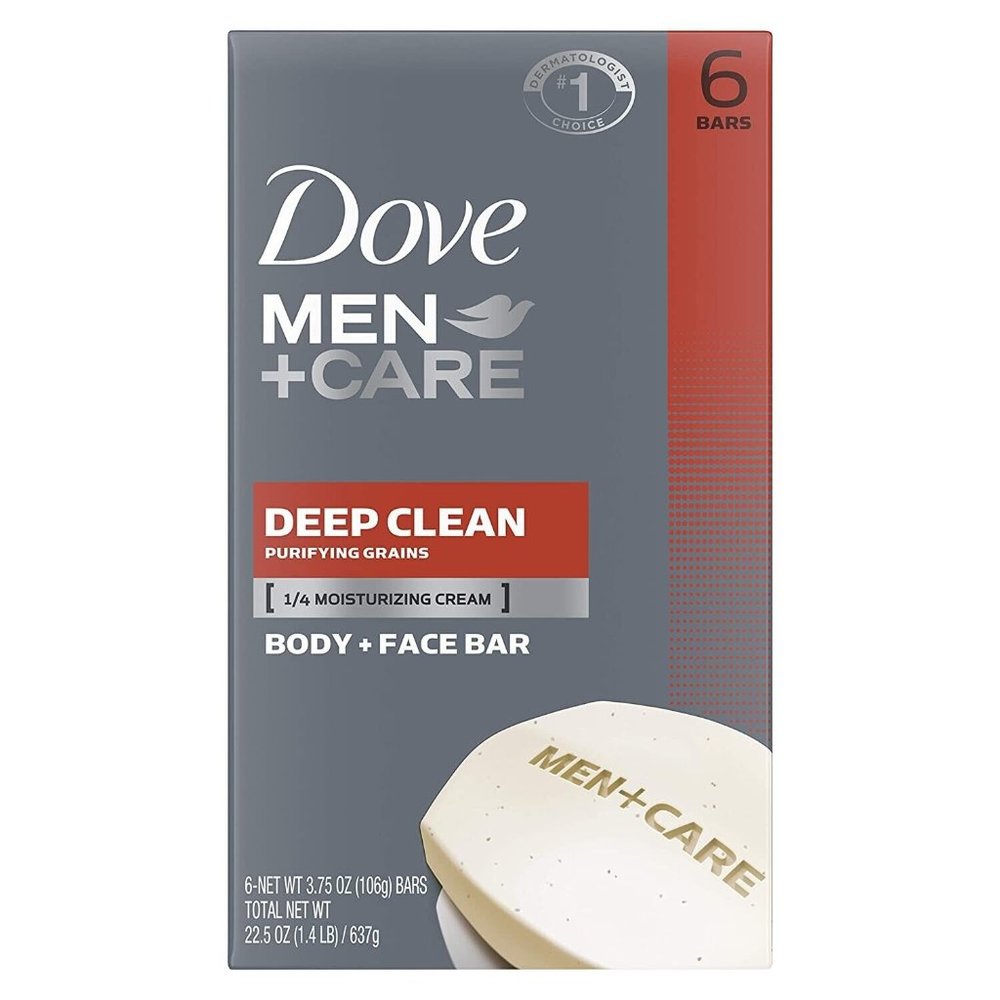 Dove MenCare Soap Bar 3 in 1, 3.75 oz. Deep Clean Body and Face Bar